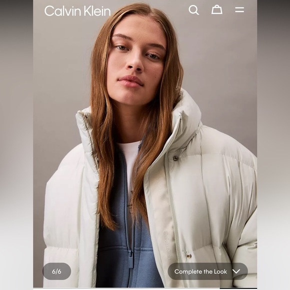 Calvin Klein Long Down Puffer Jacket sz XL - Picture 9 of 14